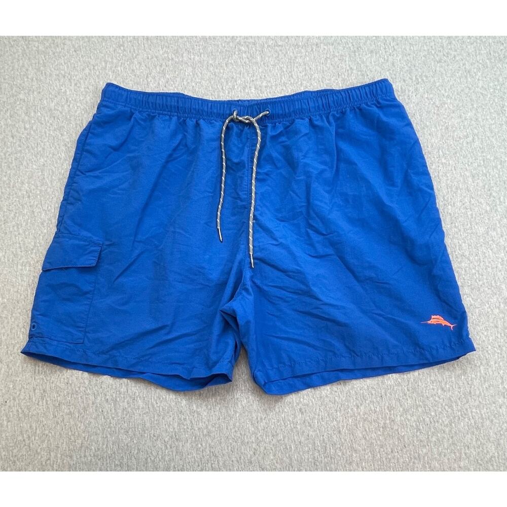 Tommy Bahama Swim Trunks Mens XXL Blue Drawstring Mesh Lining 6" Inseam